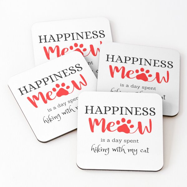 Item preview, Happiness is a day spent hiking with my cat designed and sold by MEDELSHOP.