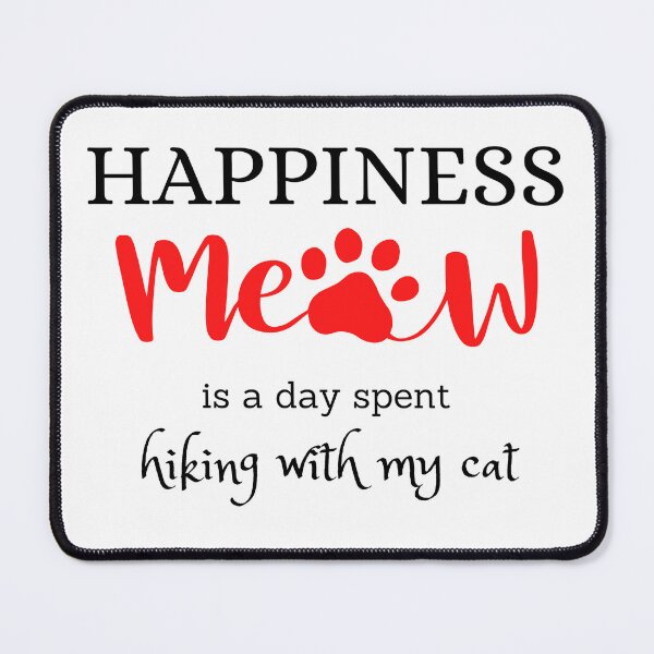 Item preview, Happiness is a day spent hiking with my cat designed and sold by MEDELSHOP.