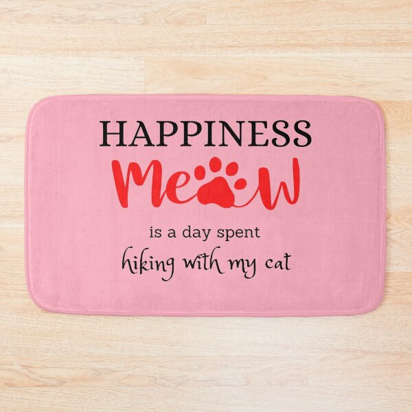 Item preview, Happiness is a day spent hiking with my cat designed and sold by MEDELSHOP.