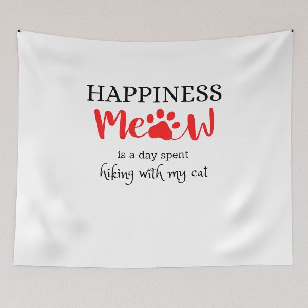 Item preview, Happiness is a day spent hiking with my cat designed and sold by MEDELSHOP.