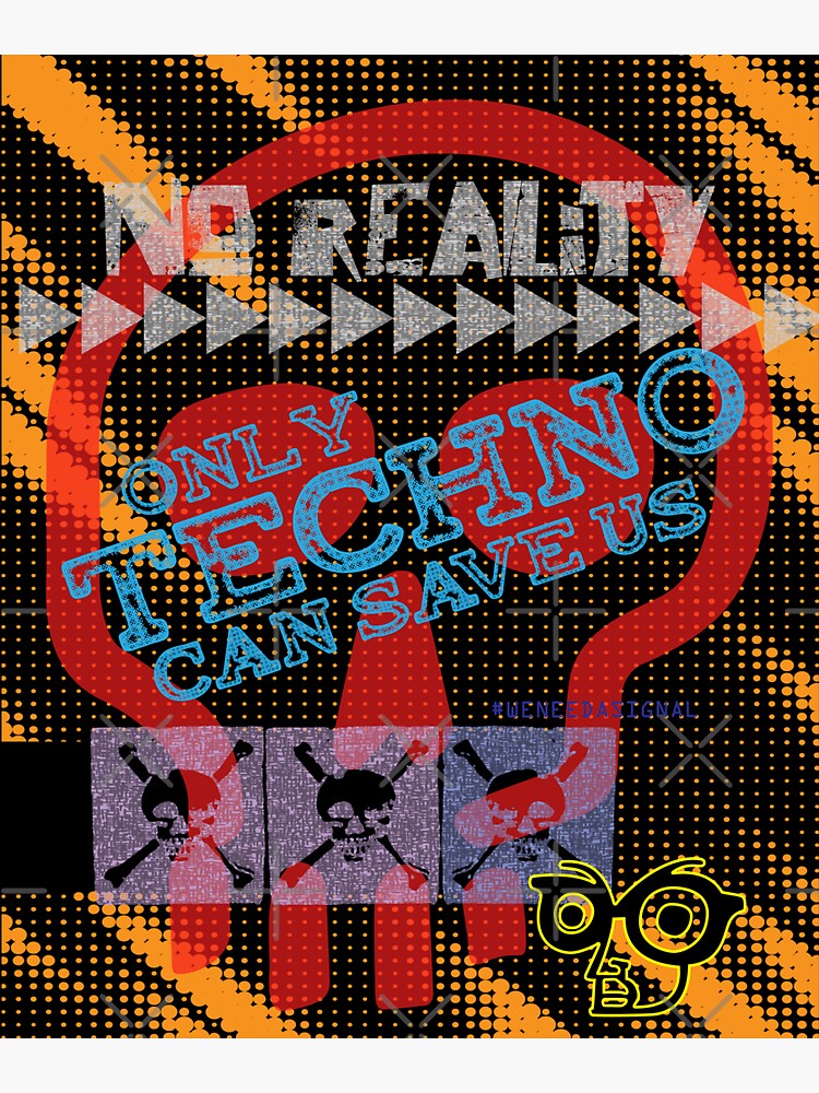 "Dark Hard Techno Music Only Techno Can Save Us" Sticker for Sale by