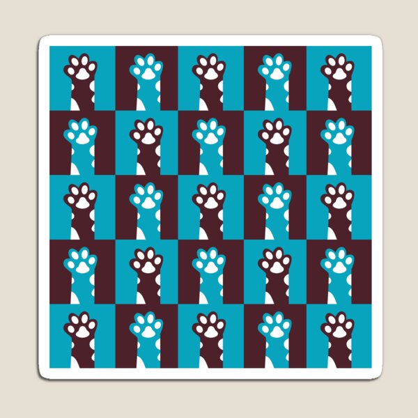 Item preview, Cat paw patterns blue dark sienna designed and sold by CoolArtByMboya.