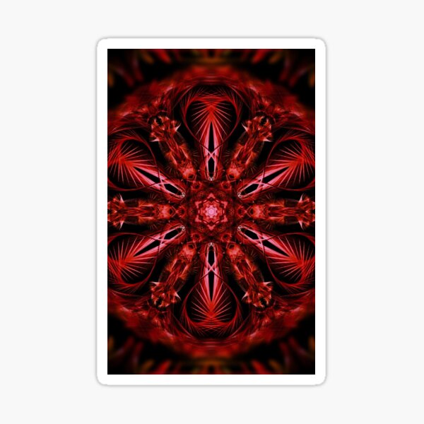 psychedelic valentine fractal mandala Sticker