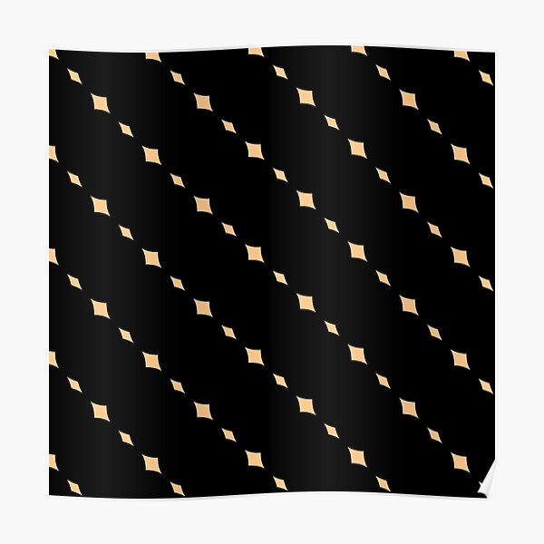 Black with Peach Stripes ( Diagonal) Poster