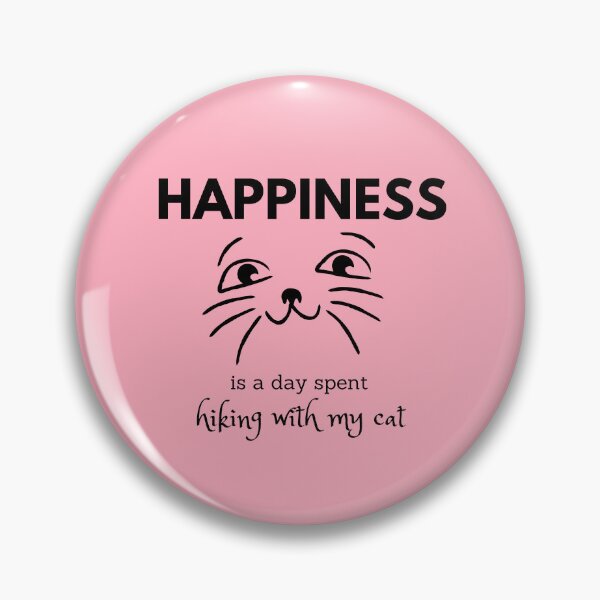 Item preview, Happiness is a day spent hiking with my cat designed and sold by MEDELSHOP.