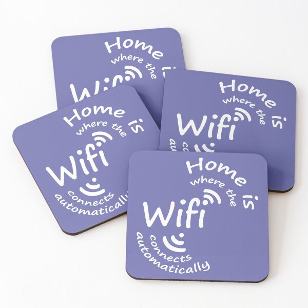 Item preview, Home is where the wifi connects automatically - white line designed and sold by evk-art.