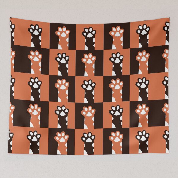 Item preview, Cat paw patterns dark sienna burnt sienna designed and sold by CoolArtByMboya.