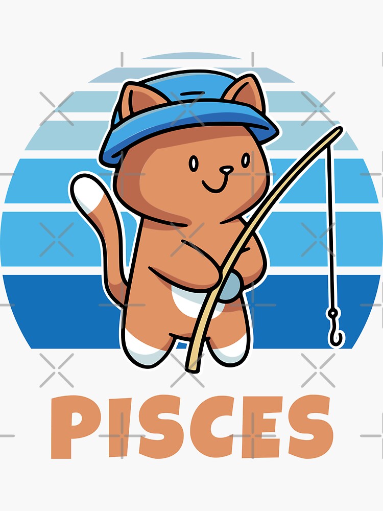Zodiac Sign Pisces Cute Cat Kawaii by brandoseven