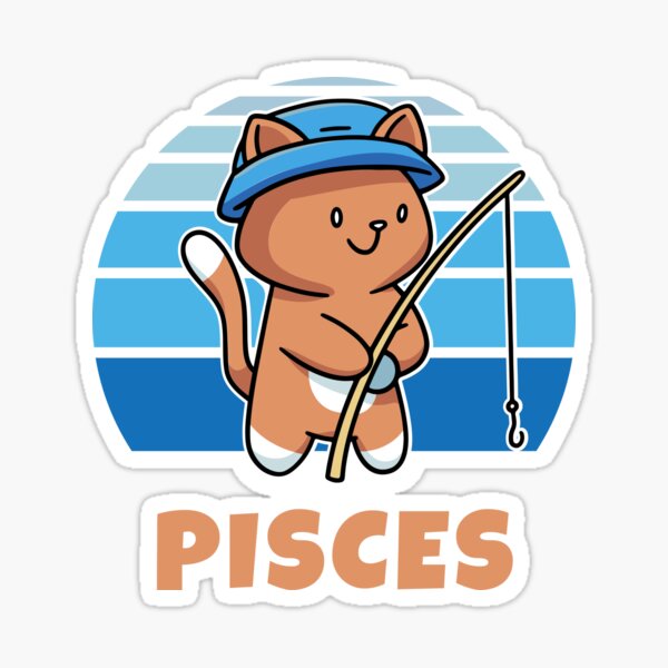 Zodiac Sign Pisces Cute Cat Kawaii Sticker