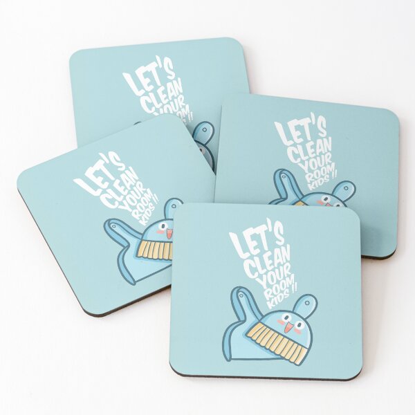 Item preview, Let's clean your room kids | kawaii illustration with typography designed and sold by The-Meraki-Man.