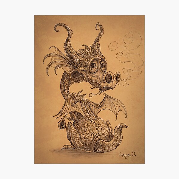 Baby dragon pencil style. Photographic Print