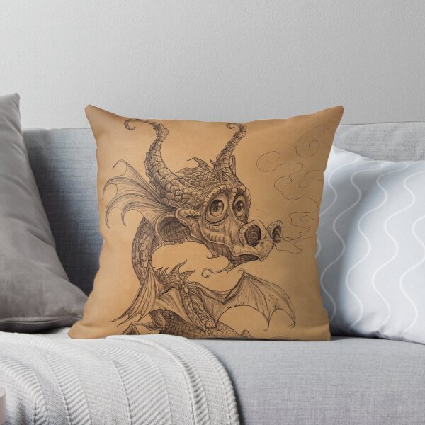 Baby dragon pencil style. Throw Pillow