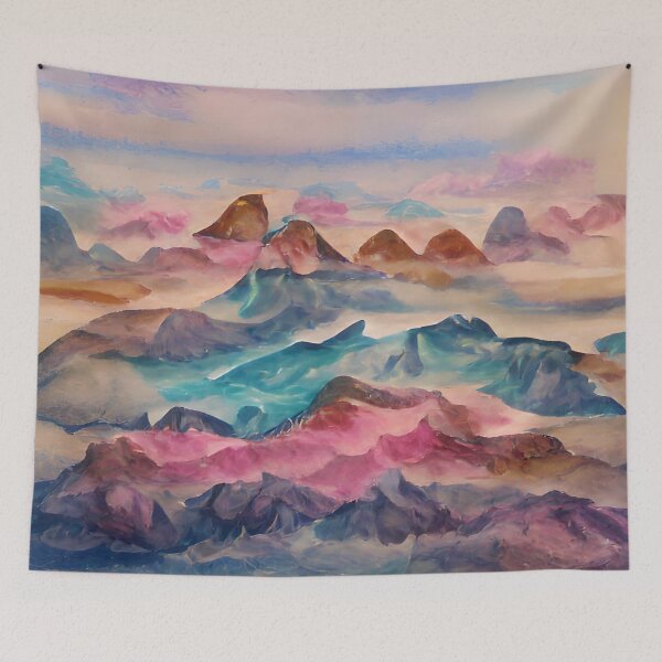 Item preview, Pastel mountain tapestry designed and sold by FlyingSprinkles.