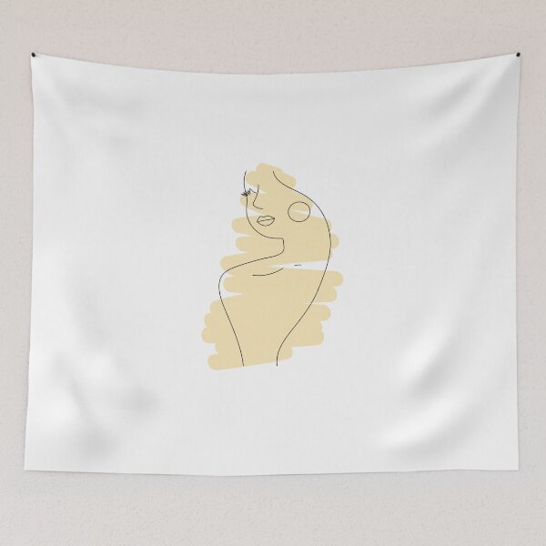 Item preview, simple woman one line drawing art designed and sold by ikrame-shop.