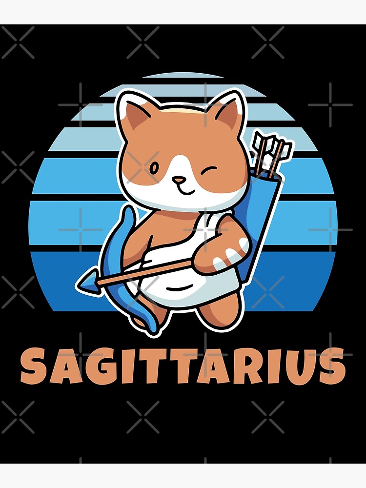 Zodiac Sign Sagittarius Cute Cat Kawaii by brandoseven
