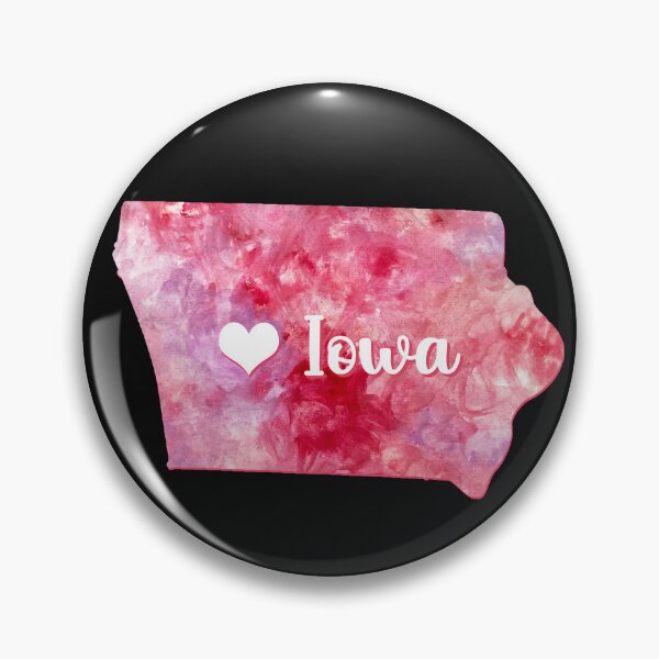 Item preview, Iowa state home USA Map heart watercolor pink watercolour designed and sold by WatercolorFun.