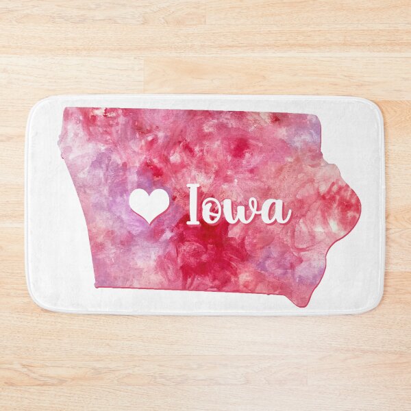 Item preview, Iowa state home USA Map heart watercolor pink watercolour designed and sold by WatercolorFun.