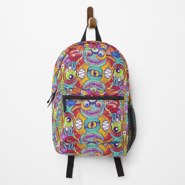 Item preview, Psychedelic monsters doing stupid things in a pattern design designed and sold by Zoo-co.