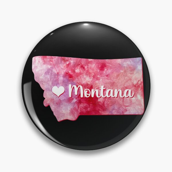 Item preview, Montana state map USA heart watercolor pink watercolour designed and sold by WatercolorFun.