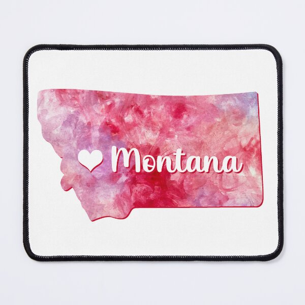 Item preview, Montana state map USA heart watercolor pink watercolour designed and sold by WatercolorFun.