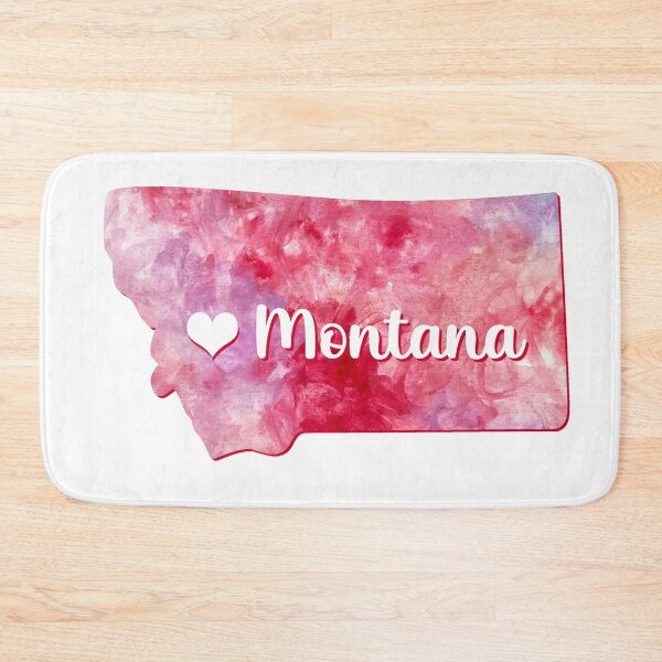 Item preview, Montana state map USA heart watercolor pink watercolour designed and sold by WatercolorFun.