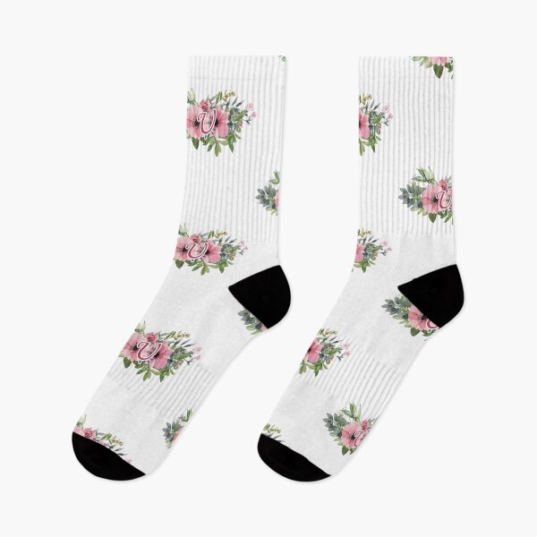Item preview, U : Floral Initial Wreath Monogram U designed and sold by EasilyShop.