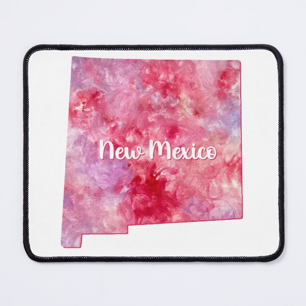 Item preview, New Mexico state map USA heart watercolor pink watercolour designed and sold by WatercolorFun.