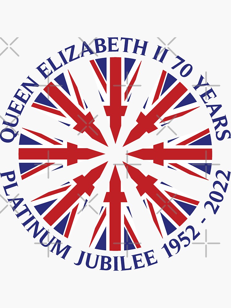"Platinum Jubilee" Sticker by Yorkiedesign Redbubble