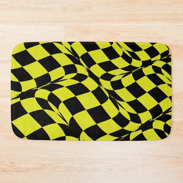 Artikelvorschau, Black and Lime Distorted Checkerboard Pattern Pairs Coloro 2022 Popular Color Light 050-83-41 entworfen und verkauft von ColorOfTheYears.
