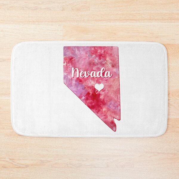 Item preview, Nevada state map USA heart watercolor pink watercolour designed and sold by WatercolorFun.