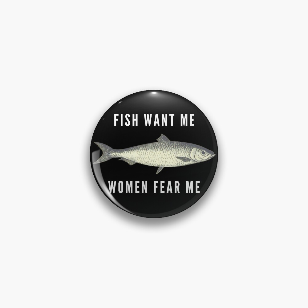 Women Want Me, Fish Fear Me - Hand Drawn Lwttering Phrase. Stock