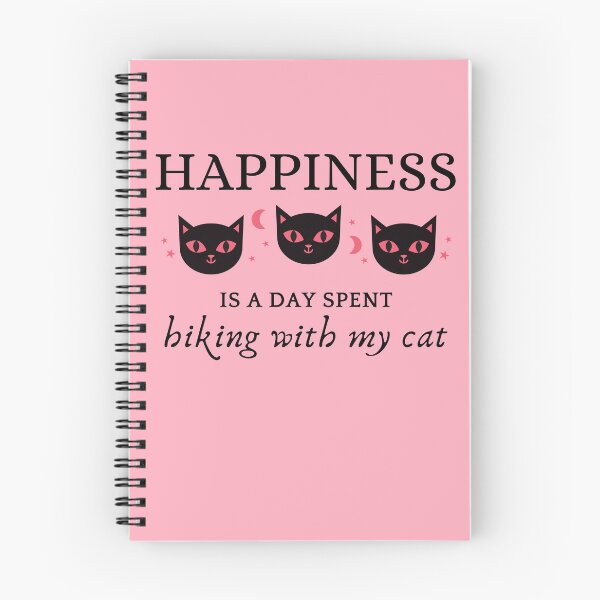 Item preview, Happiness is a day spent hiking with my cat designed and sold by MEDELSHOP.