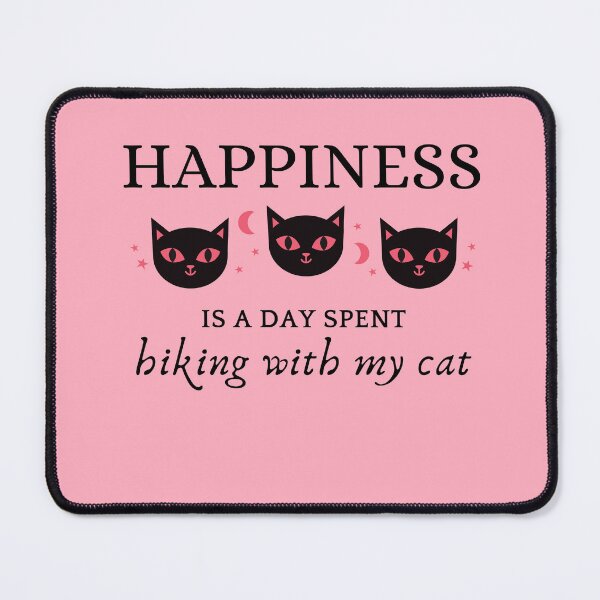 Item preview, Happiness is a day spent hiking with my cat designed and sold by MEDELSHOP.