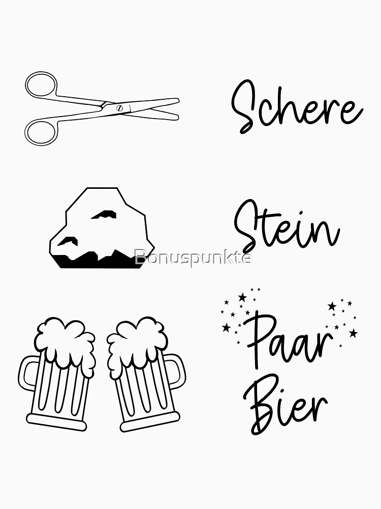 Schere Stein Papier paar Bier Spruch Sprüche Jungesellenabschied T-Shirt