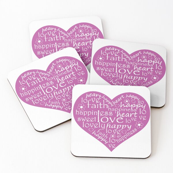 Item preview, Purple and white love heart sticker  words designed and sold by colorleafz.