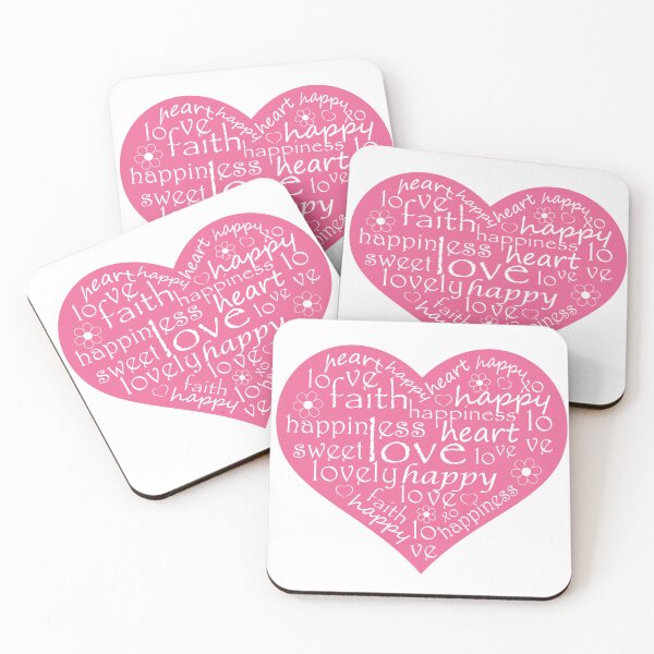 Item preview, Pink and white love heart sticker  words designed and sold by colorleafz.