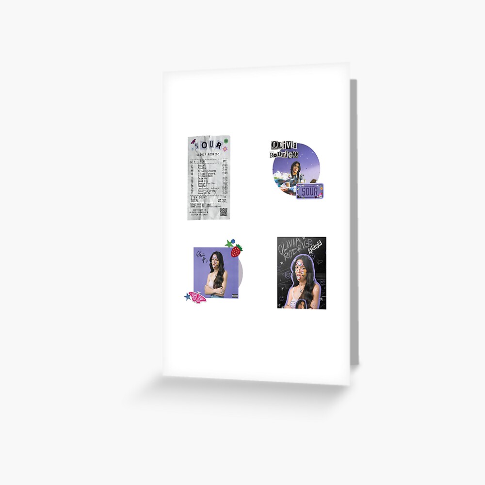 Olivia Rodrigo Sour New Album Sticker Pack Greeting Card By Breezu