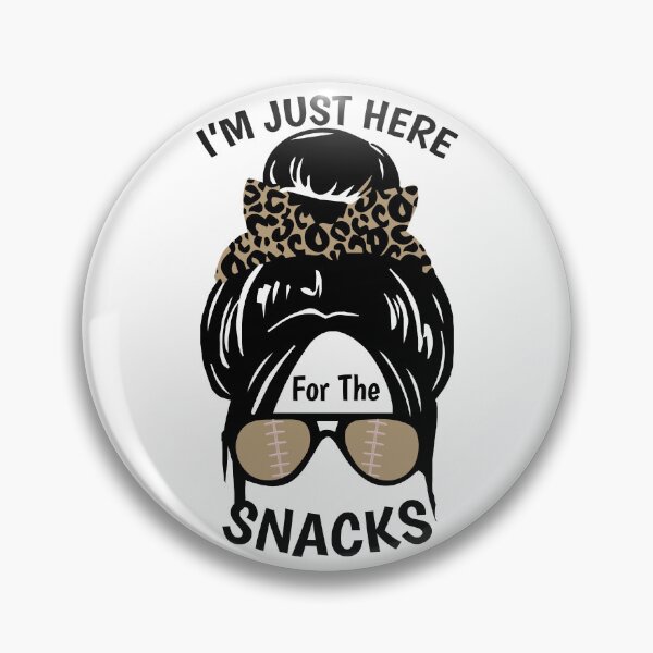 Item preview, I'm Just Here For The Snacks Black Women Football Gameday designed and sold by ZimbomDesigner.