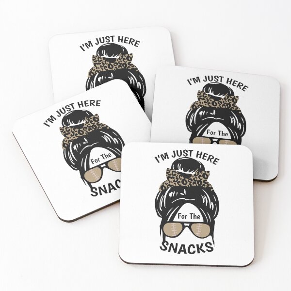 Item preview, I'm Just Here For The Snacks Black Women Football Gameday designed and sold by ZimbomDesigner.