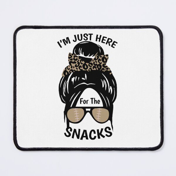 Item preview, I'm Just Here For The Snacks Black Women Football Gameday designed and sold by ZimbomDesigner.