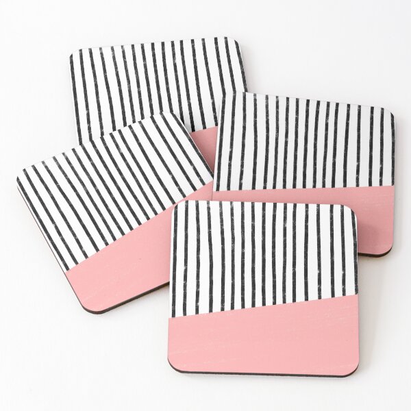 Item preview, Handmade Stripe Block Pattern (pink/white/black) designed and sold by Design Minds Boutique.