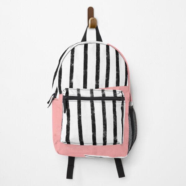Item preview, Handmade Stripe Block Pattern (pink/white/black) designed and sold by Design Minds Boutique.