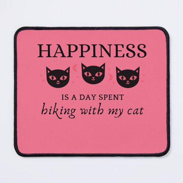 Item preview, Happiness is a day spent hiking with my cat designed and sold by MEDELSHOP.