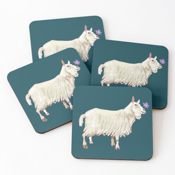 Item preview, Goat pattern in dark teal designed and sold by EskTuulispaa.
