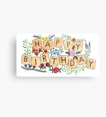 Scrabble Happy Birthday Metal Print