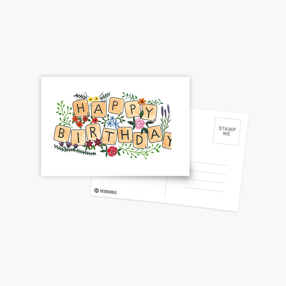 Carte De Vœux Joyeux Anniversaire Scrabble Par Badgerart Redbubble Carte De Vœux Joyeux Anniversaire Scrabble Par Badgerart Redbubble