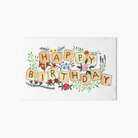 Scrabble Happy Birthday Art Board Print