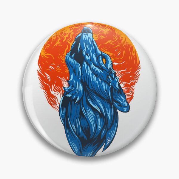 Item preview, blue wolf head with retro sun mens t shirt designed and sold by designsmaster99.