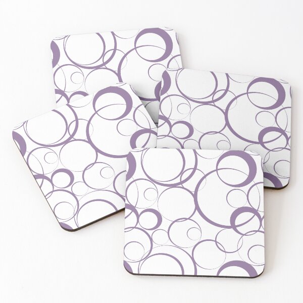 Aperçu de l'œuvre Purple and White Funky Rings Pattern Pairs Coloro 2022 Popular Color Lavender Silk 138-48-19 créée et vendue par ColorOfTheYears.