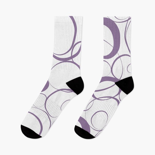 Artikelvorschau, Purple and White Funky Rings Pattern Pairs Coloro 2022 Popular Color Lavender Silk 138-48-19 entworfen und verkauft von ColorOfTheYears.